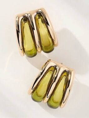 NEW 8 Other Reasons $52 Wicked Gia Stud Earrings in Green/Gold
